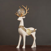 2Pcs White Modern Deer Resin Figurines for Home Décor